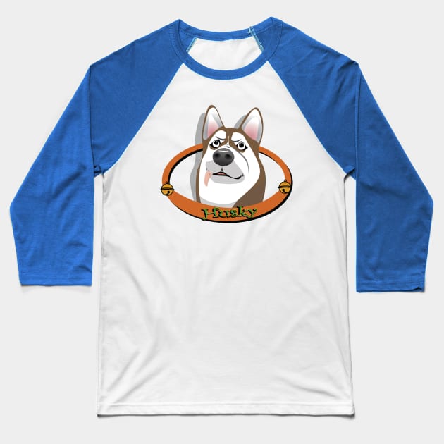 Husky Puppy Baseball T-Shirt by Kanom-Tom